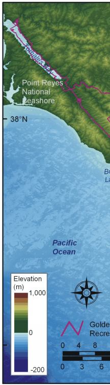 Figure 1.   Location of GGNRA, along the San Francisco Bay Region, California.