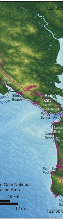 Figure 1.   Location of GGNRA, along the San Francisco Bay Region, California.