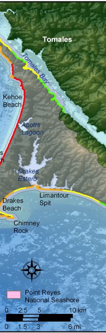 Figure 11.   Relative Coastal Vulnerability for Point Reyes National Seashore.