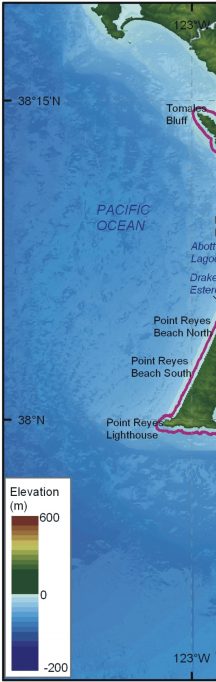Figure 1.   Location of Point Reyes National Seashore, Northern California.