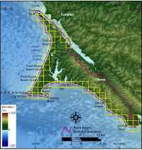 Figure 3. Shoreline grid for Point Reyes National Seashore.