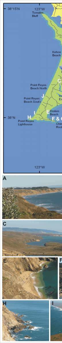 Figure 5.   Geomorphologic environments of Point Reyes National Seashore.