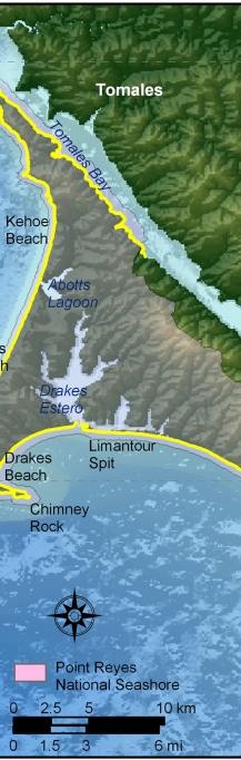 Figure 6.   Shoreline change rates for Point Reyes National Seashore.