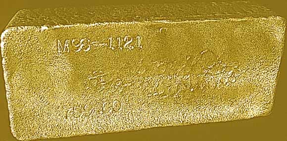Photograph of a gold ingot