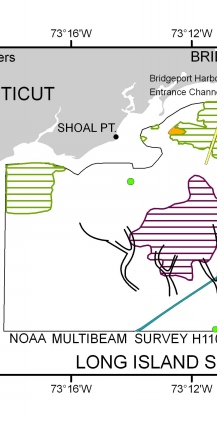 Interpretation of the sidescan-sonar mosaic (NOAA survey H11045) off Bridgeport, Connecticut. 