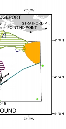 Interpretation of the sidescan-sonar mosaic (NOAA survey H11045) off Bridgeport, Connecticut. 