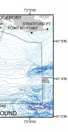 Detailed view of density flow pathways from the Bridgeport, Connecticut study area. Location of this view is shown in the mosaic interpretation.