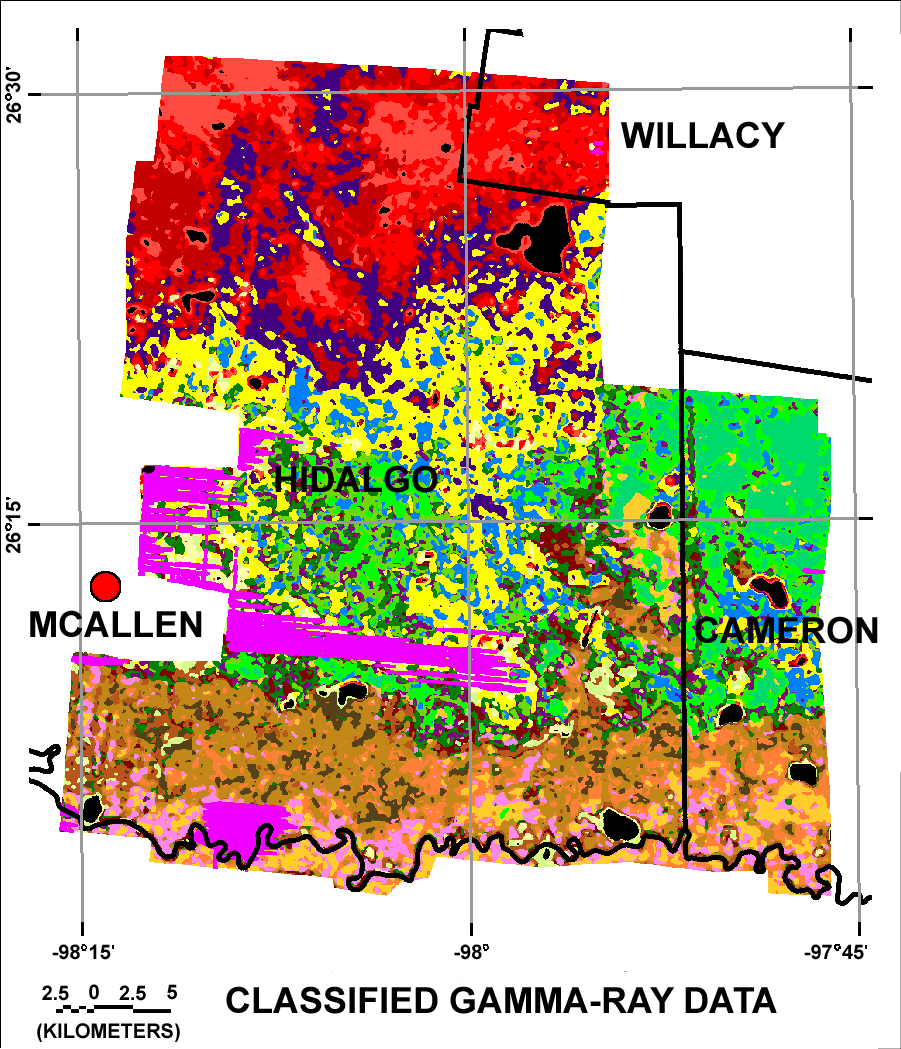 Image showing classification map with areas of higher aircraft altitude indicated.