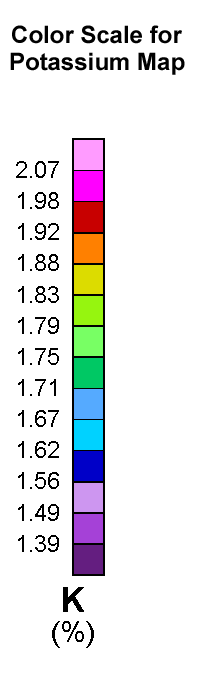 Image showing color scale for potassium map.