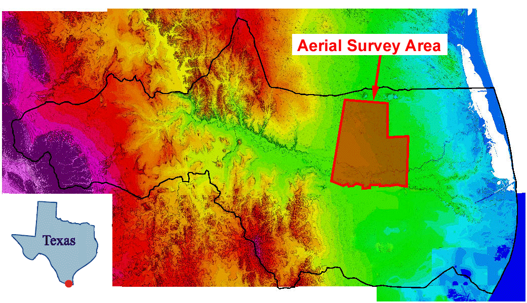 Image of index map showing the area of the aerial survey.
