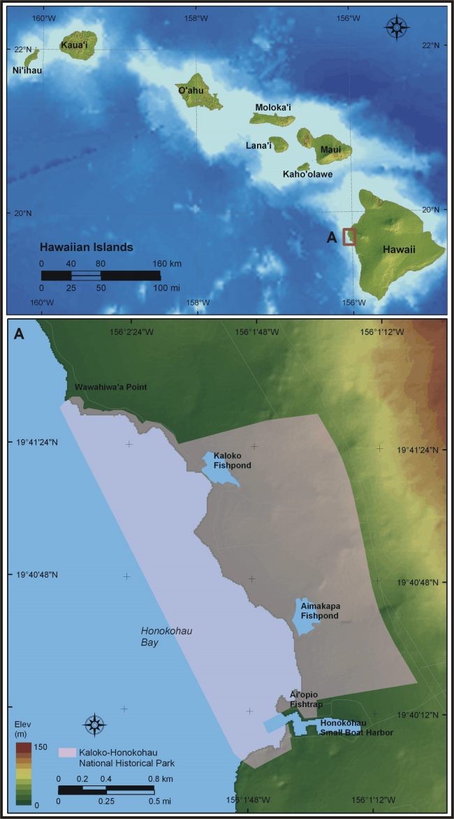 Figure 1.  Location of Kaloko-Honokohau National Historical Park, Hawaii. 