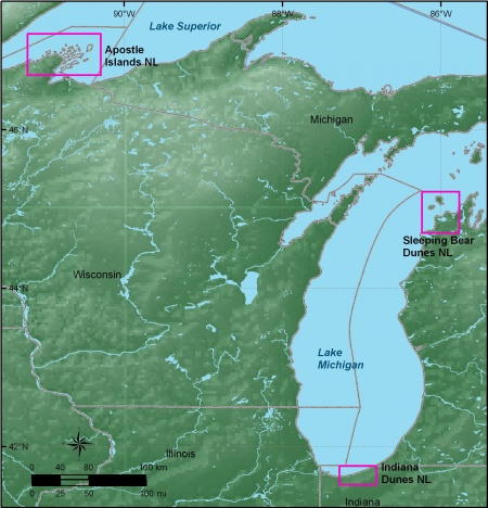 Relative Coastal Vulnerability for the Great Lakes National Lakeshores.
