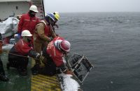 Figure 8.1. Winter recovery of the profiler on a typical February cruise. 