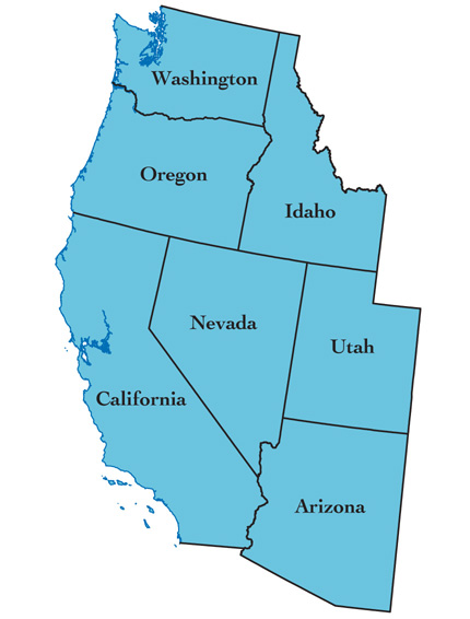 Map of Western States
