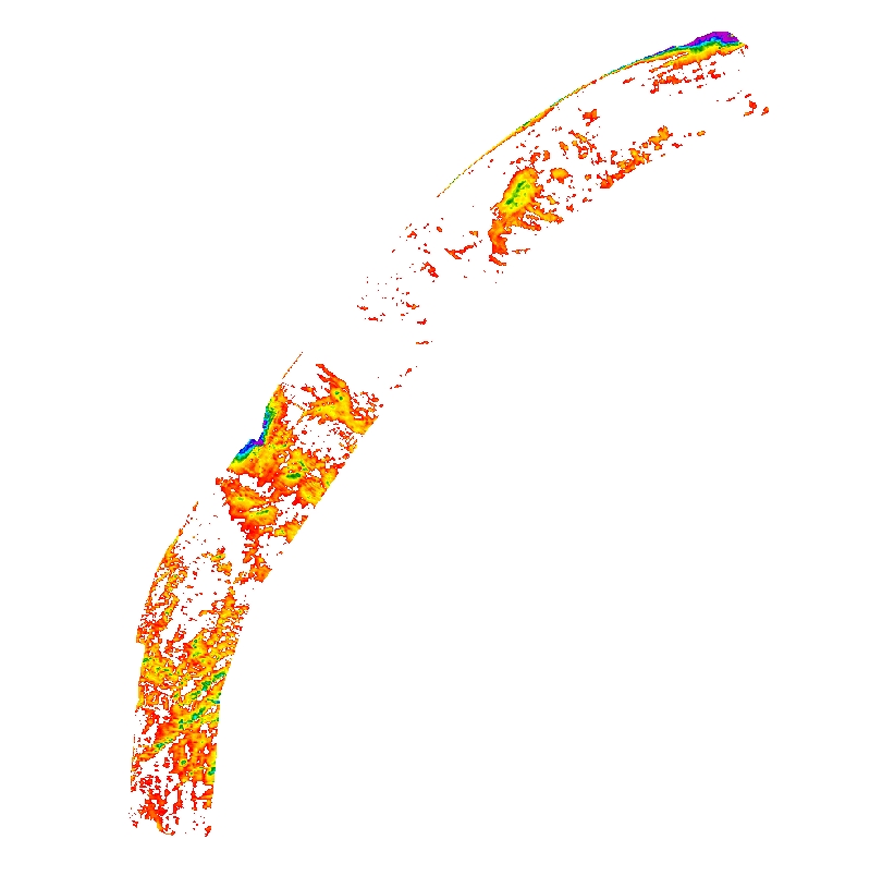 Map showing sediment thickness as stored within ArcMap Document.