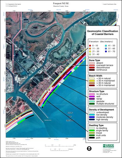 Example Coastal Classification map for Freeport NE/SE