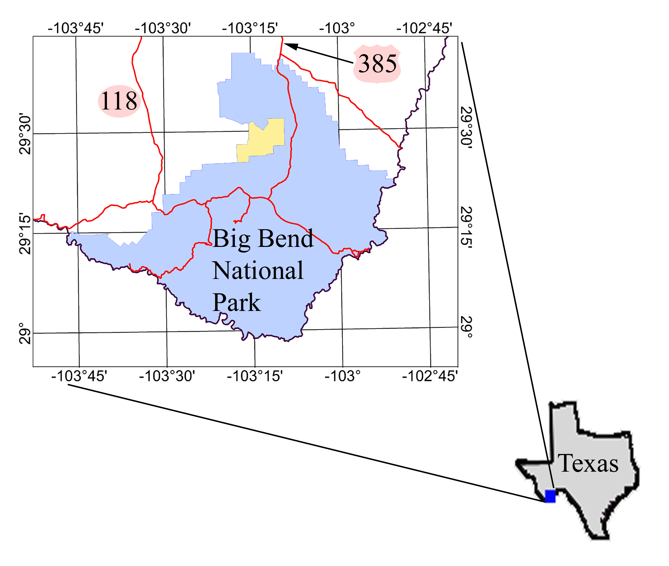 Image of index map of Big Bend study area.