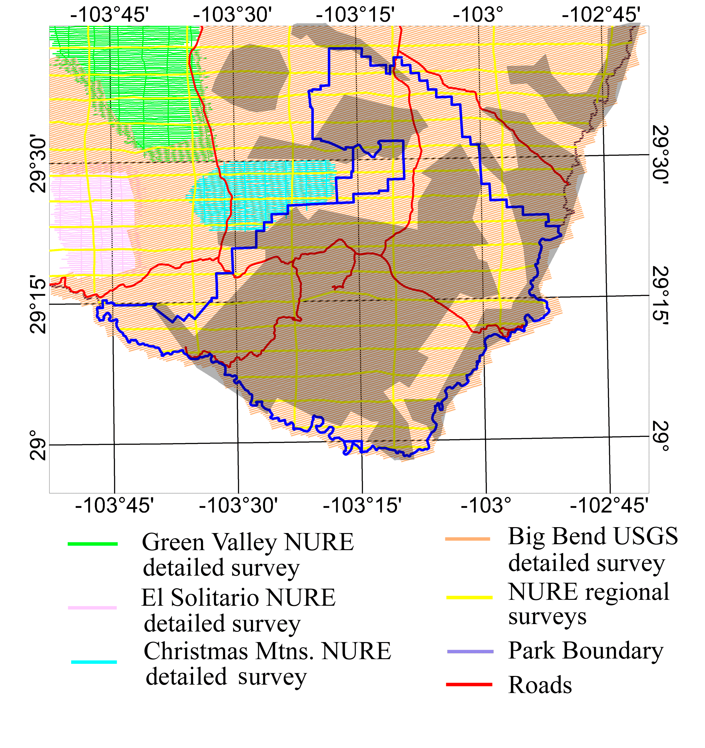 Image of index map of gamma-ray surveys.