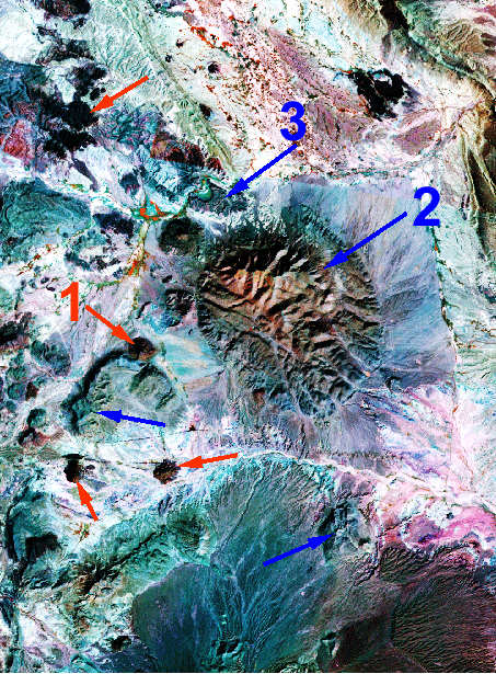 Sub-area 2 image of Landsat bands 5, 4, and 7 as shades of red, green, and blue.
