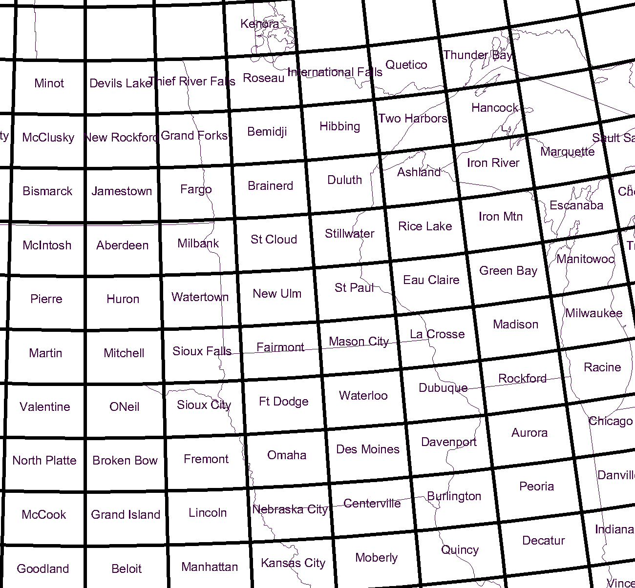 Image showing index of Minnesota and surrounding States.