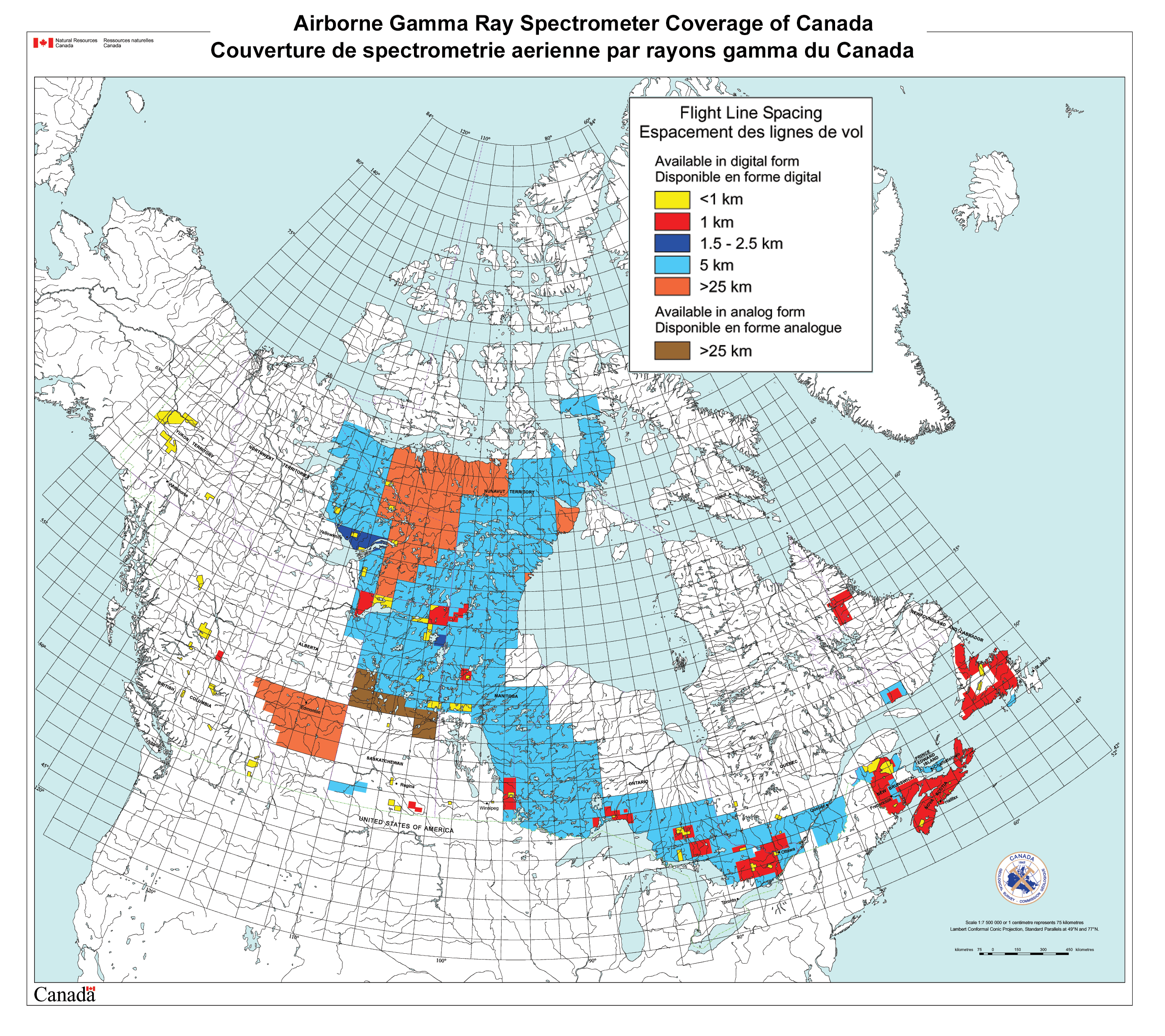 Image showing aerial gamma-ray coverage in Canada.