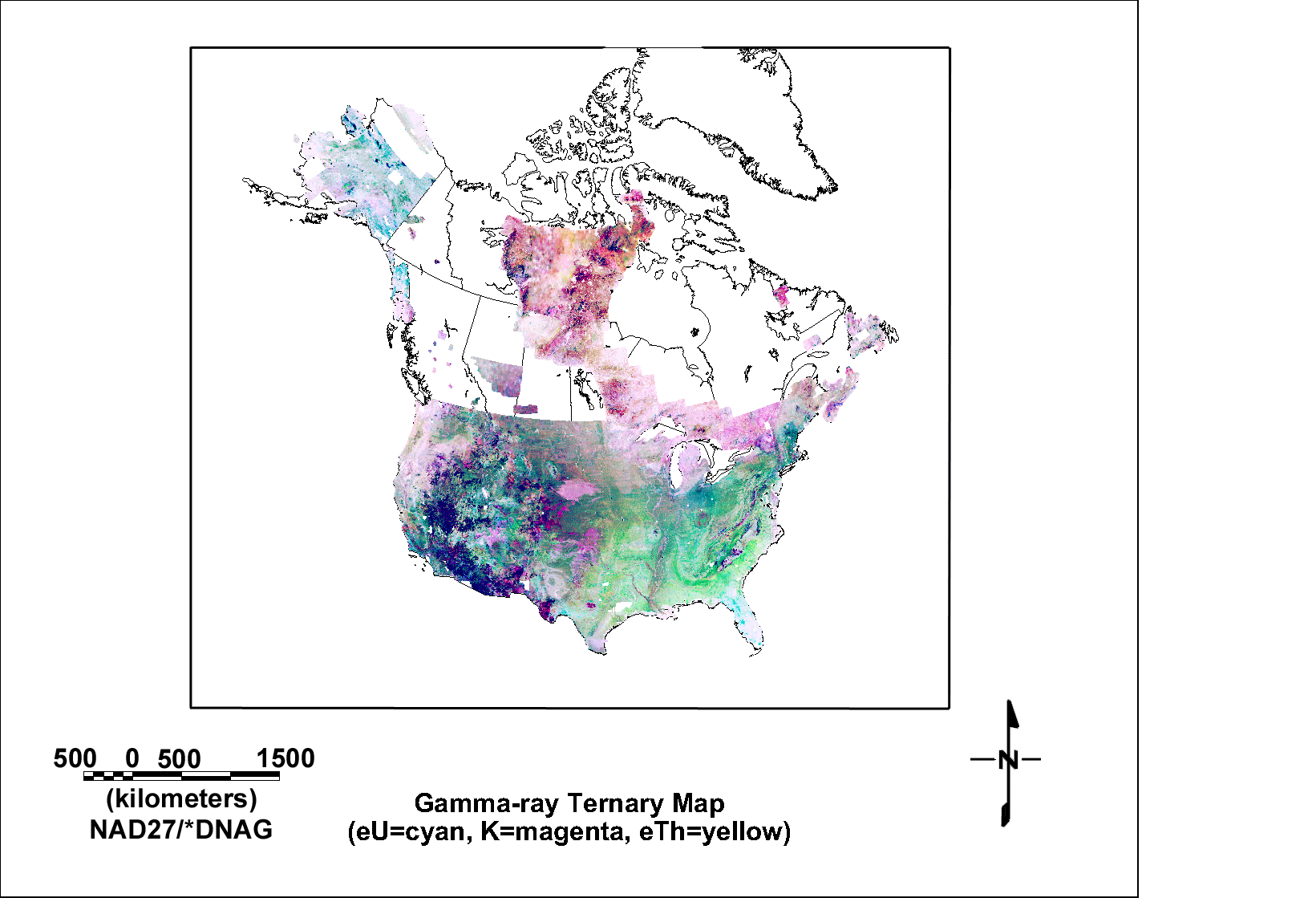 Image of ternary map of gamma-ray data.