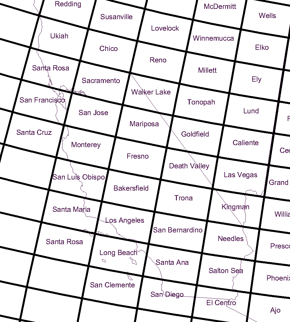 Image of index map of parts of California, Nevada and adjacent States.