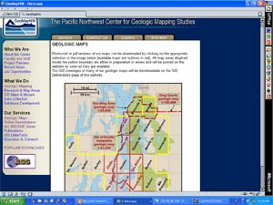 view of index screen for downloading geologic maps