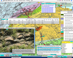 Bedrock geology map of the Marlborough Quadrangle, one of three thematic maps comprising the Dynamic Digital Map of Marlborough, MA