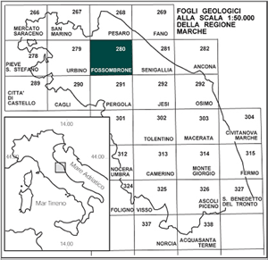 Location Map of Italian Geological Survey—Sheet 280-Fossombrone