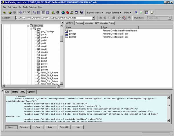 Screen capture of the Geodatabase Designer in ArcCatalog