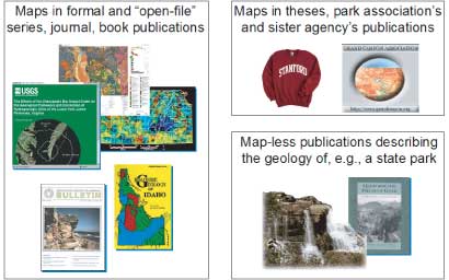 Bibliographic records in the Geoscience Map Catalog are drawn from a diverse group of about 300 publishers