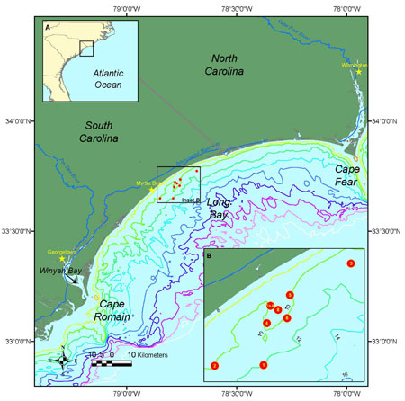 Figure 1. Location map for Long Bay, South Carolina. Location map for Long Bay, South Carolina.