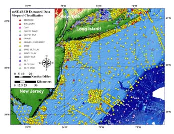 Map of Shepard sediment classification based on extracted (numeric) data only.