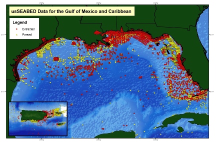 Sediment data points along the Gulf coast of the United States (Buczkowski and others, 2006).