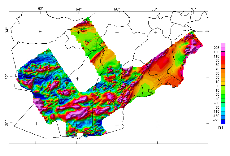 Southeastern Afghanistan Aeromagnetic Map