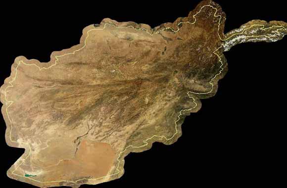Satellite image of Afghanistan