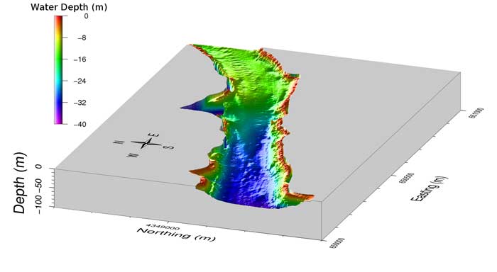 Figure 4. Perspective view of sediment delta front. (19 KB)