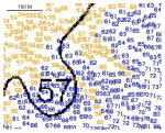 Figure 37. Detailed comparative view of bedforms south of Pasque Island.  Note that the sand waves have migrated, but direction and rate are uncertain.   