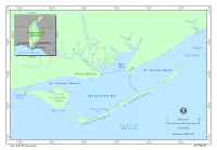 Figure 1.   Map of Apalachicola Bay identifying regional geographic locations, physiographic features, and water bodies. Inset illustrates the location of the bay within the southeastern United States.  