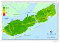 Figure 9. Map showing the slope of the bay floor.  The steepest slopes are found along the flanks of the Intracoastal Waterway, along the margins of the bay, and on the western sides of linear bars (eg. St. Vincent's Bar and Porter's Bar).  