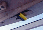Figure 11.    Image showing the Reson 8125 multibeam transducer mounted to the hull of the NOAA Launch 1014.