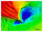Figure 24.   Detailed planar view of scour depressions flanking the southeastern tip of Great Round Shoal from the DTM produced during NOAA survey H11079.
