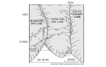 Figure 3.  Regional paleogeographic map of Cape Cod and the Islands showing the extent of the Laurentide ice sheet about 20 ka. Map modified from Oldale and Barlow (1986). 