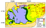 Figure 4. Map from Poppe and others (2000) showing the distribution of surficial sediments in east-central Long Island Sound. 