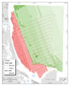 Figure 3.2. Map showing tracklines of geophysical data in the nearshore area (red) and offshore area (green). USGS, U.S. Geological Survey; SAIC, Science Applications International Corporation.