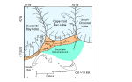 Figure 5. Regional paleogeographic map of Cape Cod and the Islands showing the extent of the Buzzards Bay, Cape Cod Bay, and South Channel lobes just prior to 18 thousand years ago and location of Glacial Lake Nantucket Sound.