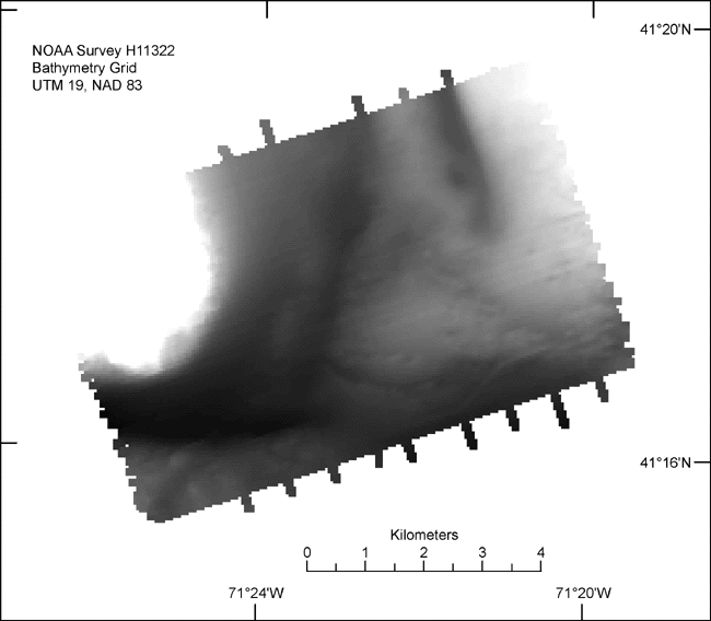 Overview of the UTM bathymetry grid of NOAA Survey H11322