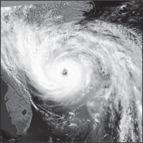 Satellite image of Hurricane Hugo.