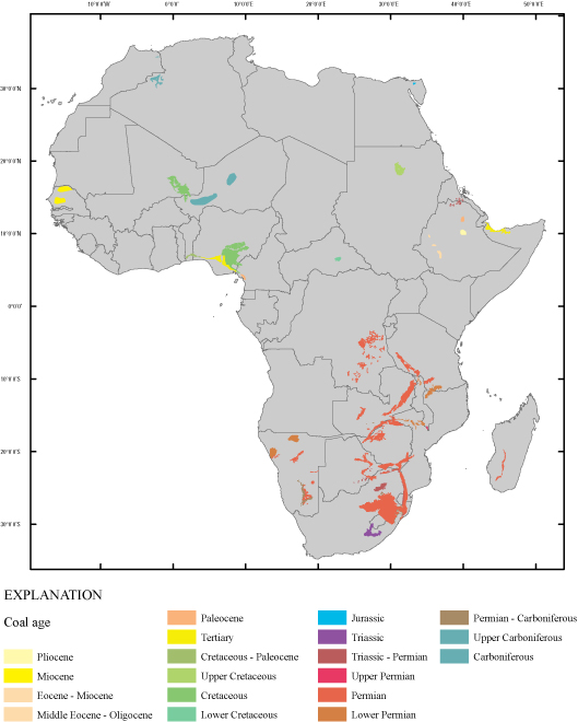 Coal-bearing areas of Africa